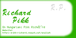 richard pikk business card